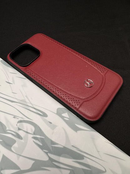Mercedes Red Leather Case For iPhone