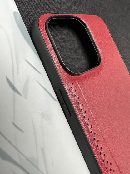 Mercedes Red Leather Case For iPhone