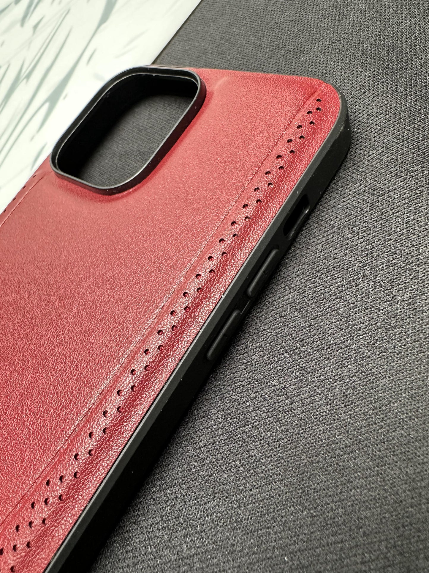 Mercedes Red Leather Case For iPhone