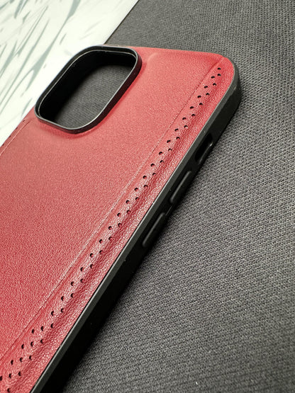 Mercedes Red Leather Case For iPhone
