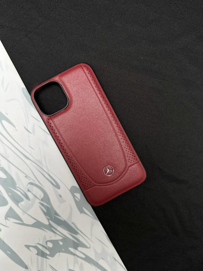 Mercedes Red Leather Case For iPhone
