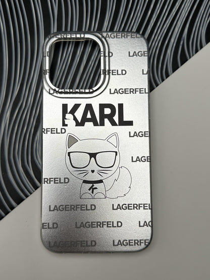 Classy KARL Cat Laser Matte Case For iPhone