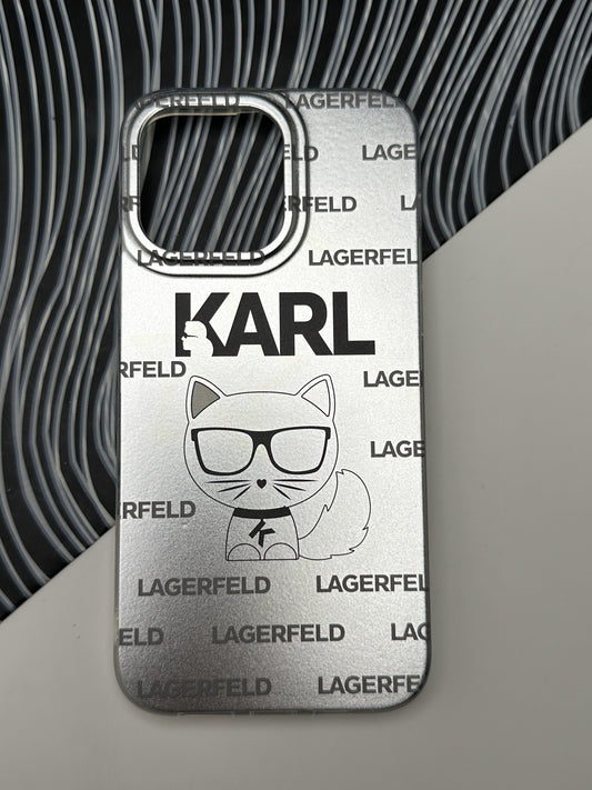 Classy KARL Cat Laser Matte Case For iPhone