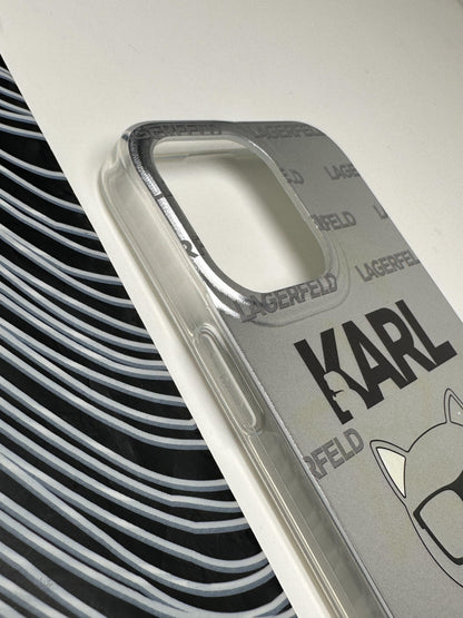 Classy KARL Cat Laser Matte Case For iPhone