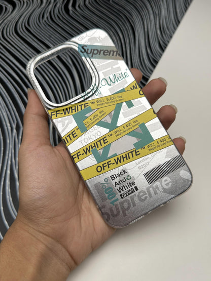 Classy Supreme OFF-WHITE Laser Matte Case For iPhone