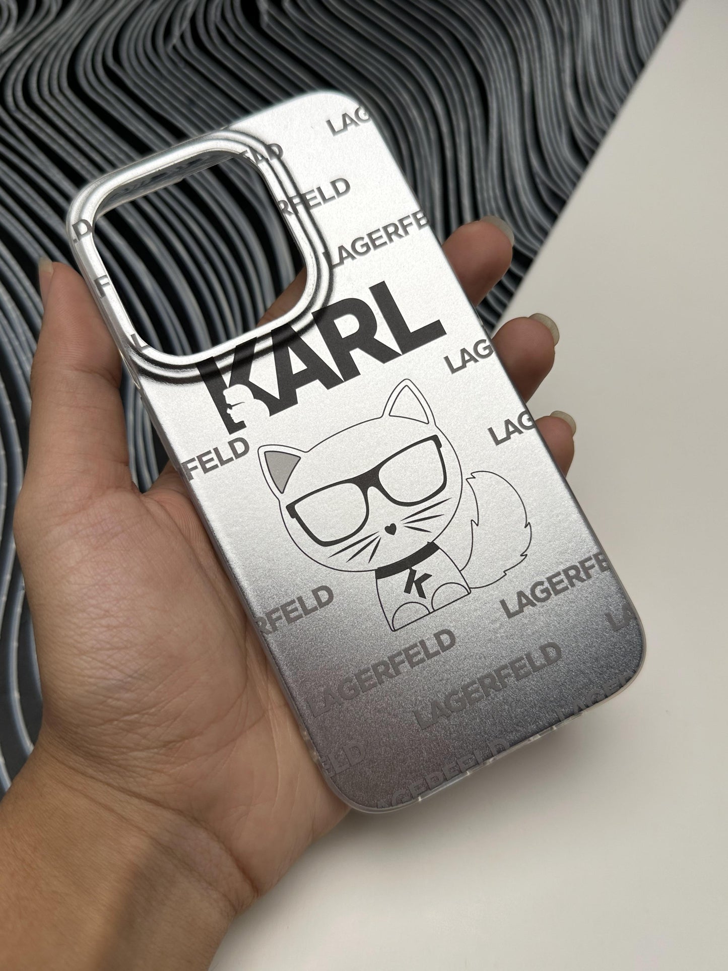 Classy KARL Cat Laser Matte Case For iPhone