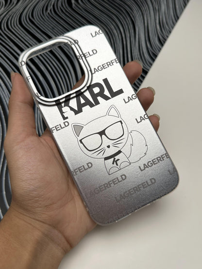 Classy KARL Cat Laser Matte Case For iPhone