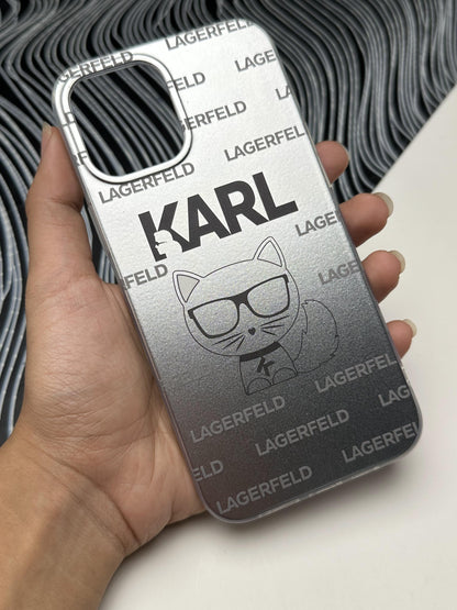 Classy KARL Cat Laser Matte Case For iPhone