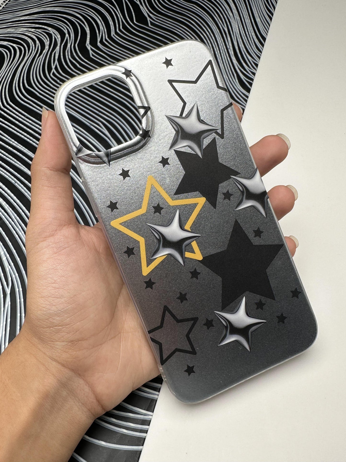 Classy Star Yellow Laser Matte Case For iPhone