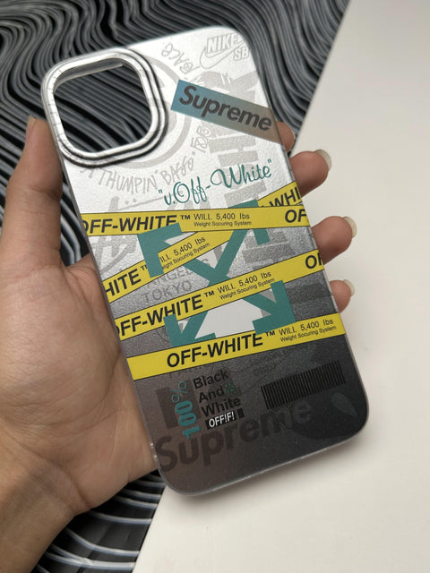 Classy Supreme OFF-WHITE Laser Matte Case For iPhone