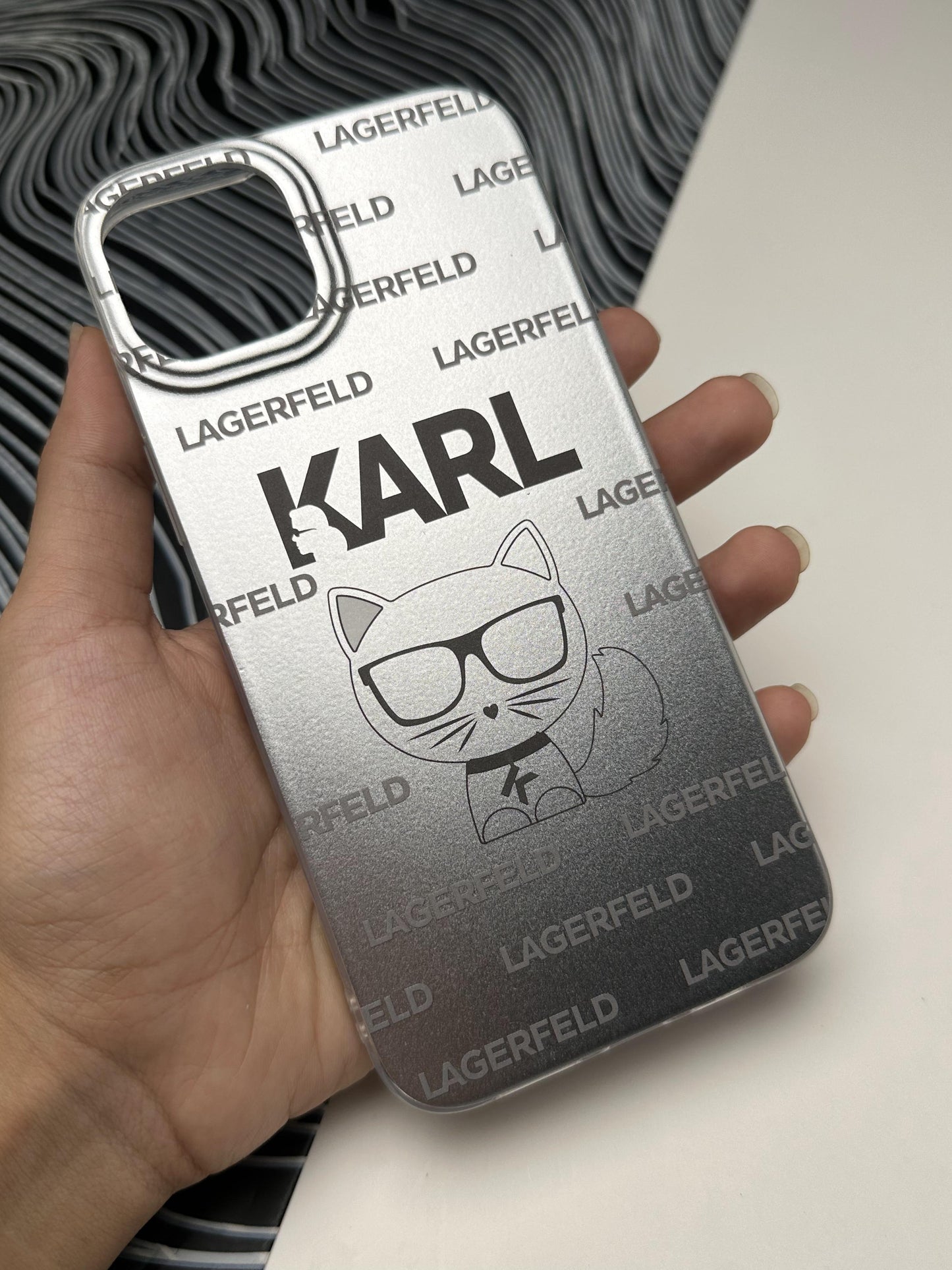 Classy KARL Cat Laser Matte Case For iPhone
