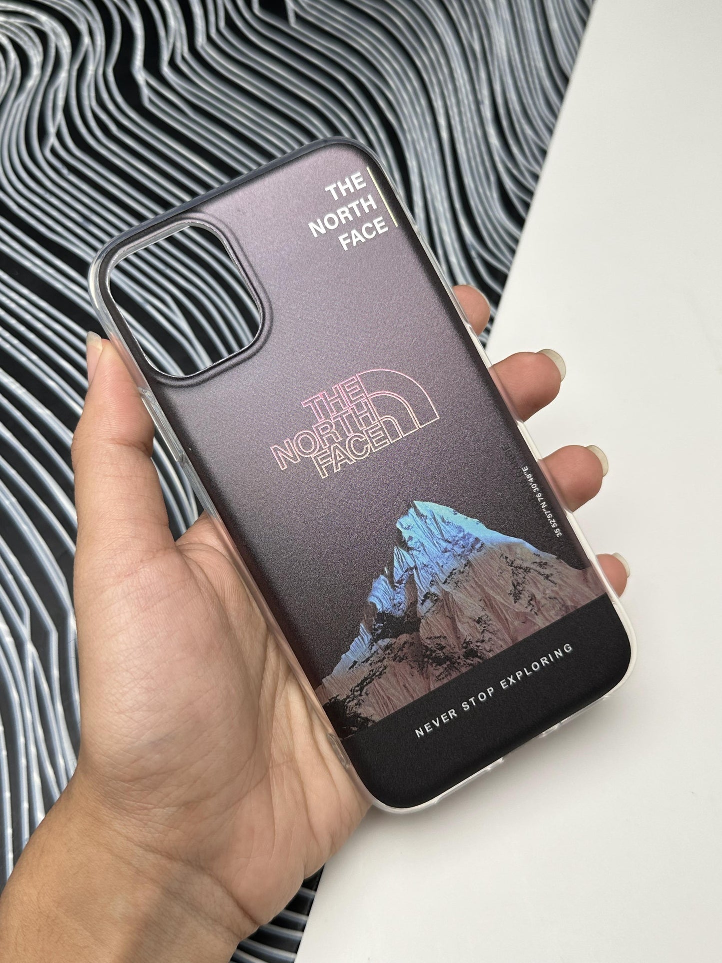 Classy The North Face Blue Mountain Laser Matte Case For iPhone