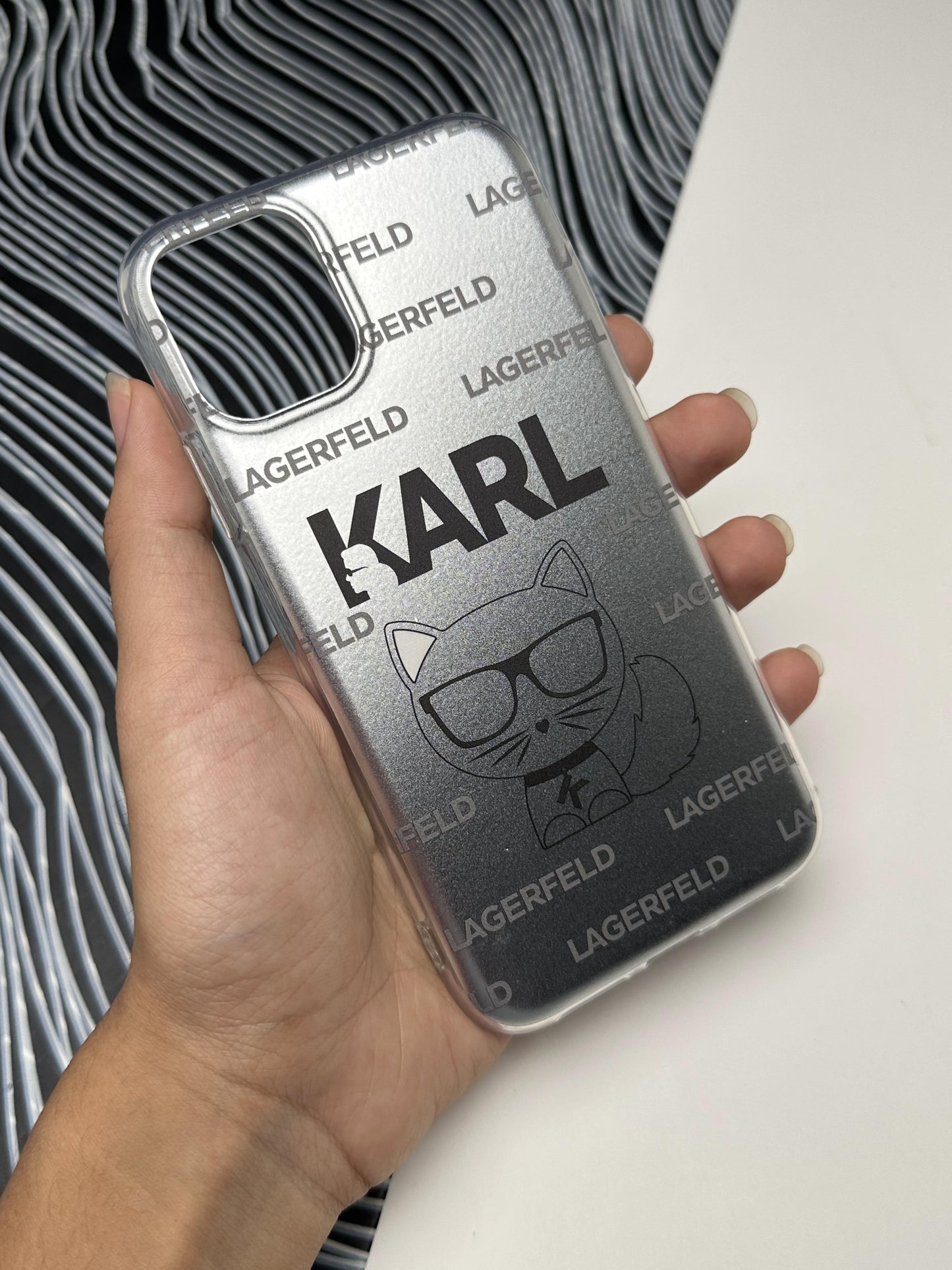 Classy KARL Cat Laser Matte Case For iPhone