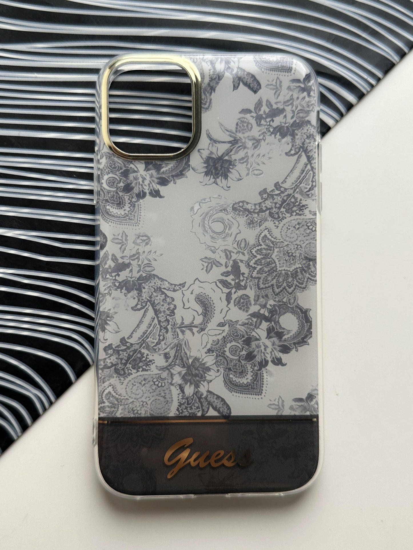 GUESS Grey Flower Case For iPhone