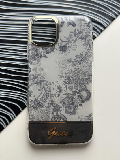 GUESS Grey Flower Case For iPhone