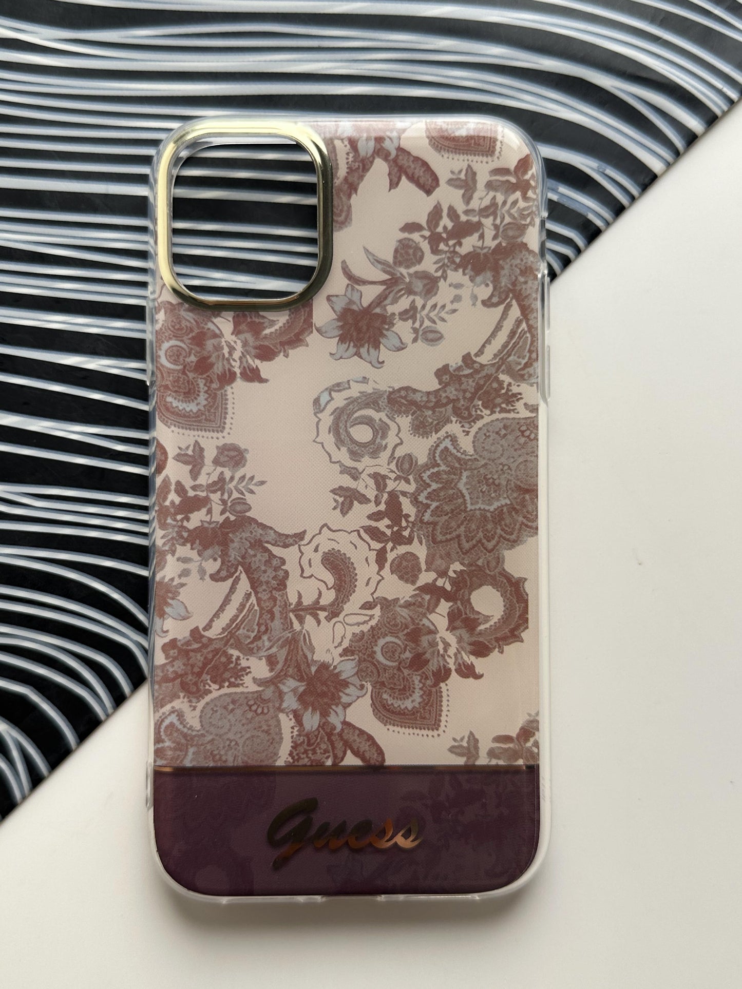 GUESS Brown Flower Case For iPhone