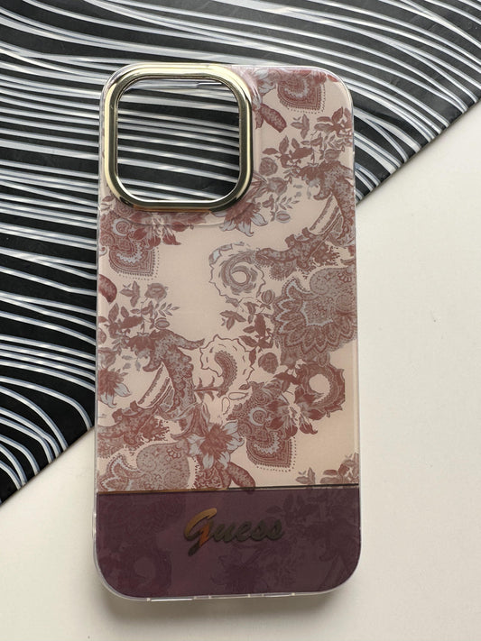 GUESS Brown Flower Case For iPhone