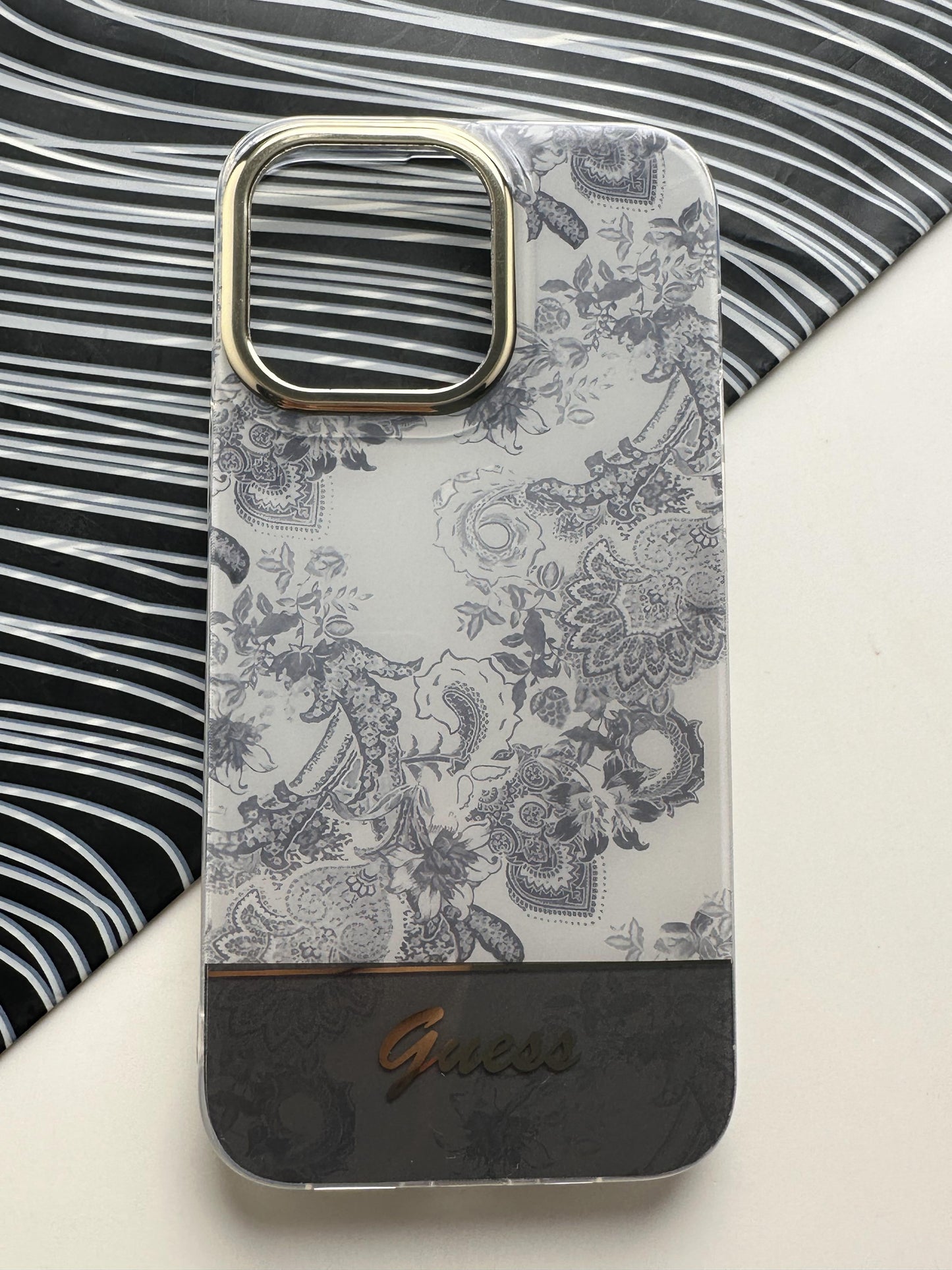 GUESS Grey Flower Case For iPhone