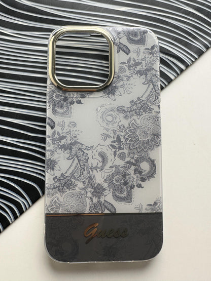 GUESS Grey Flower Case For iPhone