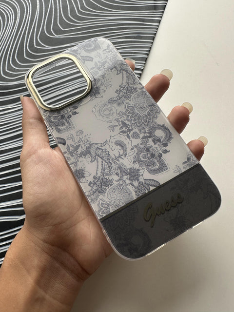 GUESS Grey Flower Case For iPhone