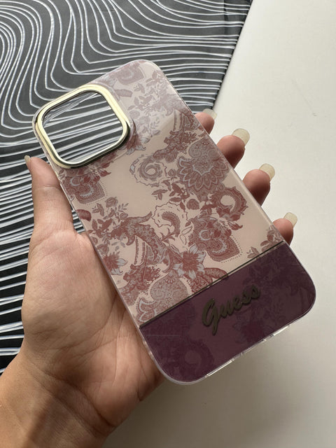 GUESS Brown Flower Case For iPhone