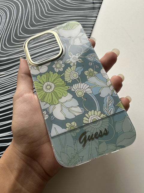GUESS Green Flower Case For iPhone