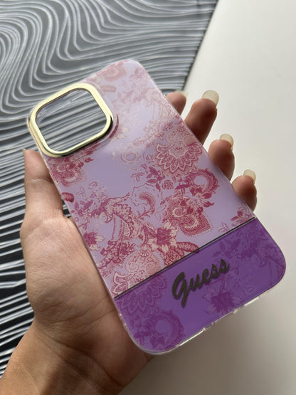 GUESS Pink Flower Case For iPhone