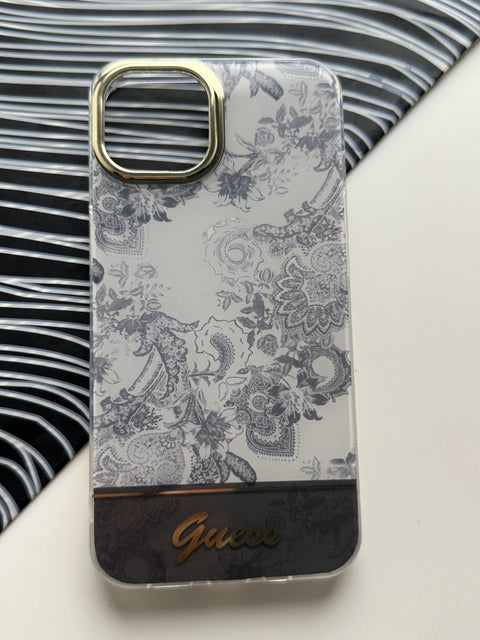 GUESS Grey Flower Case For iPhone