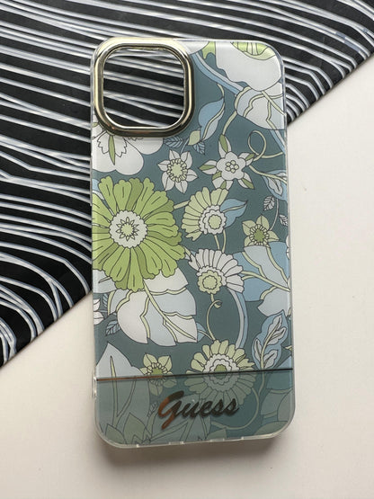 GUESS Green Flower Case For iPhone