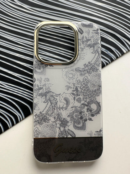 GUESS Grey Flower Case For iPhone