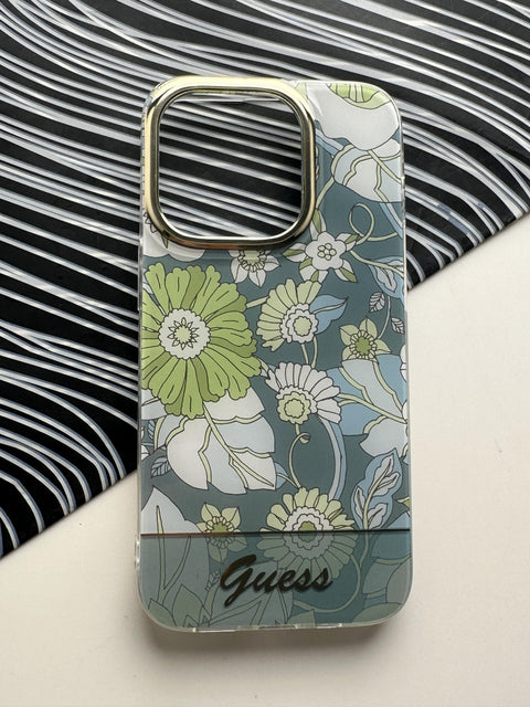 GUESS Green Flower Case For iPhone