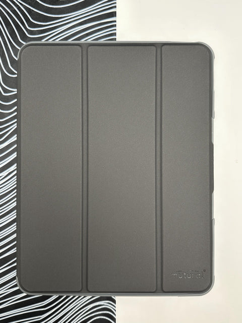 MUTURAL Black Smart Flip Cover Stand with Pen Slot for iPad