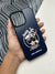 Karl Lagerfeld Blue sponge Leather Case For iPhone