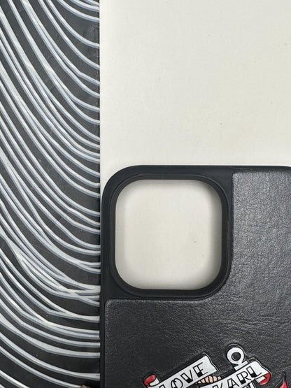 Karl Lagerfeld Grey sponge Leather Case For iPhone