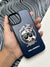 Karl Lagerfeld Blue sponge Leather Case For iPhone