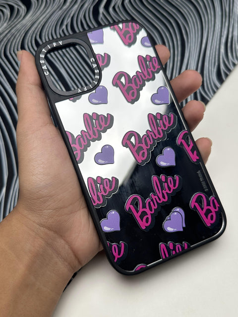 Barbie Heart Mirror Case For iPhone