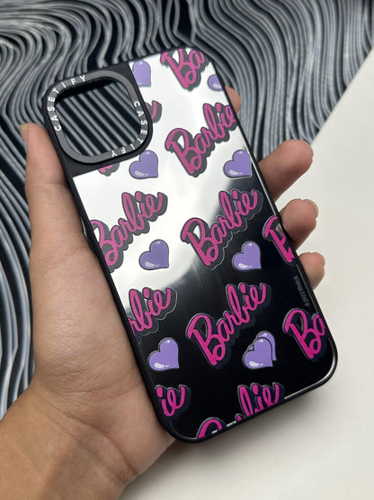 Barbie Heart Mirror Case For iPhone