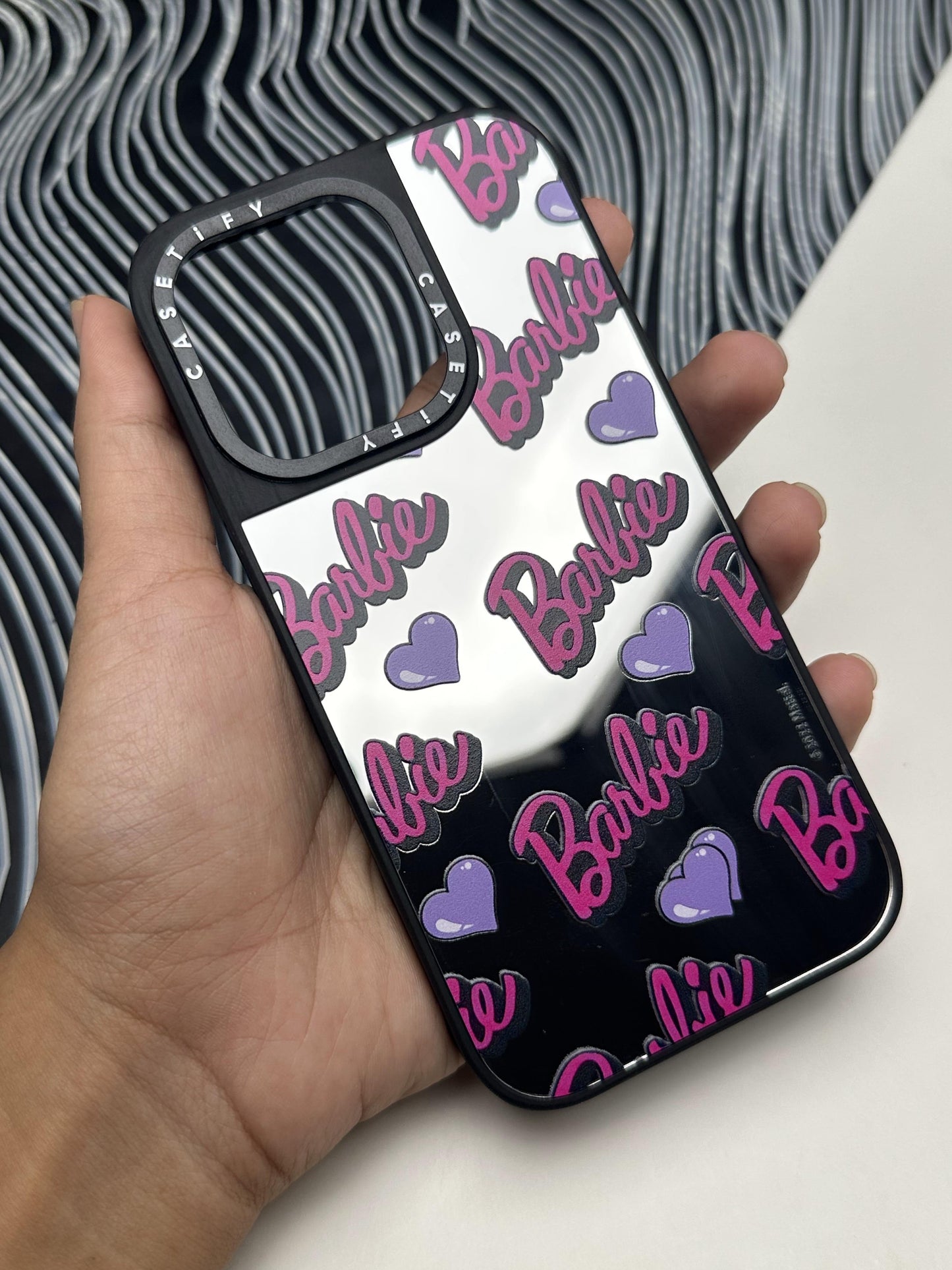 Barbie Heart Mirror Case For iPhone