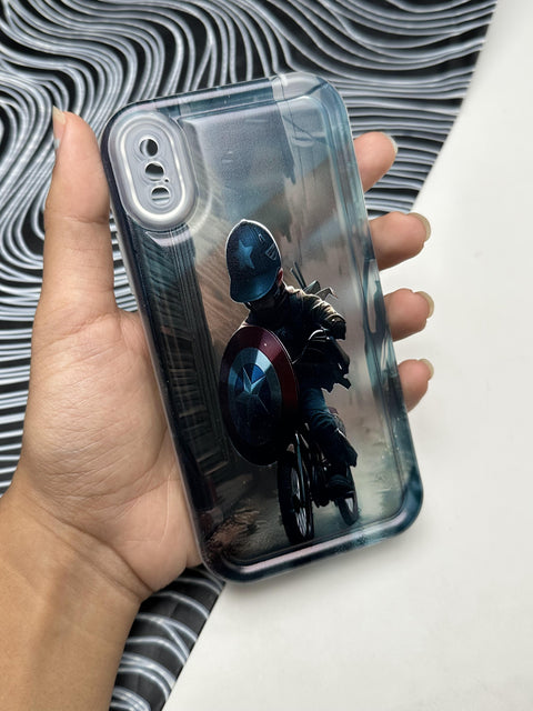 Captain America Cycling Soft Matte Bumper Case For iPhone X / Xs