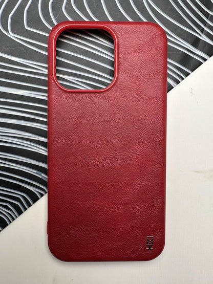 HDD Red Genuine Leather Case For iPhone