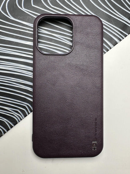 HDD Deep Purple Genuine Leather Case For iPhone