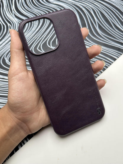 HDD Deep Purple Genuine Leather Case For iPhone