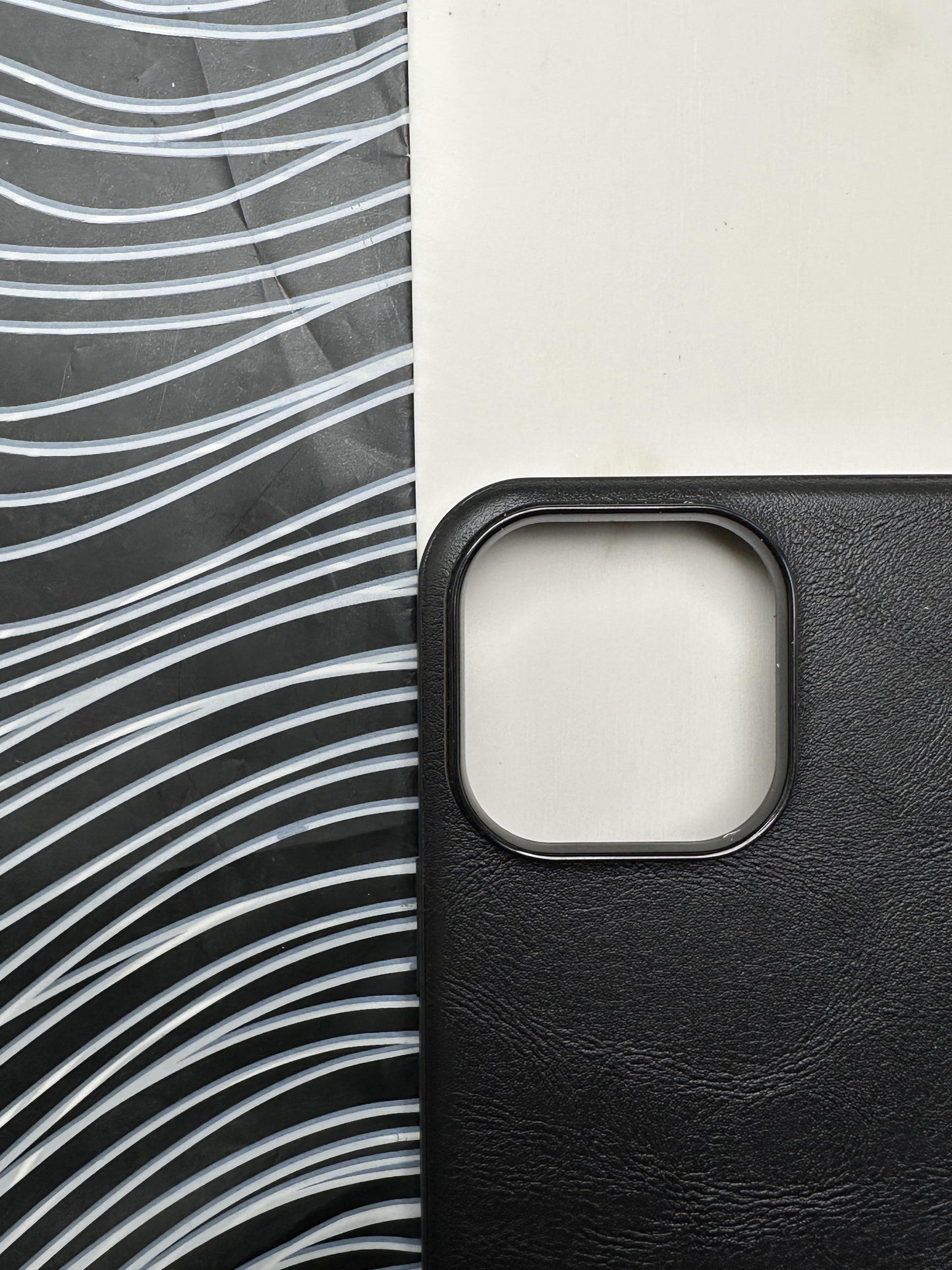 HDD Black Genuine Leather Case For iPhone