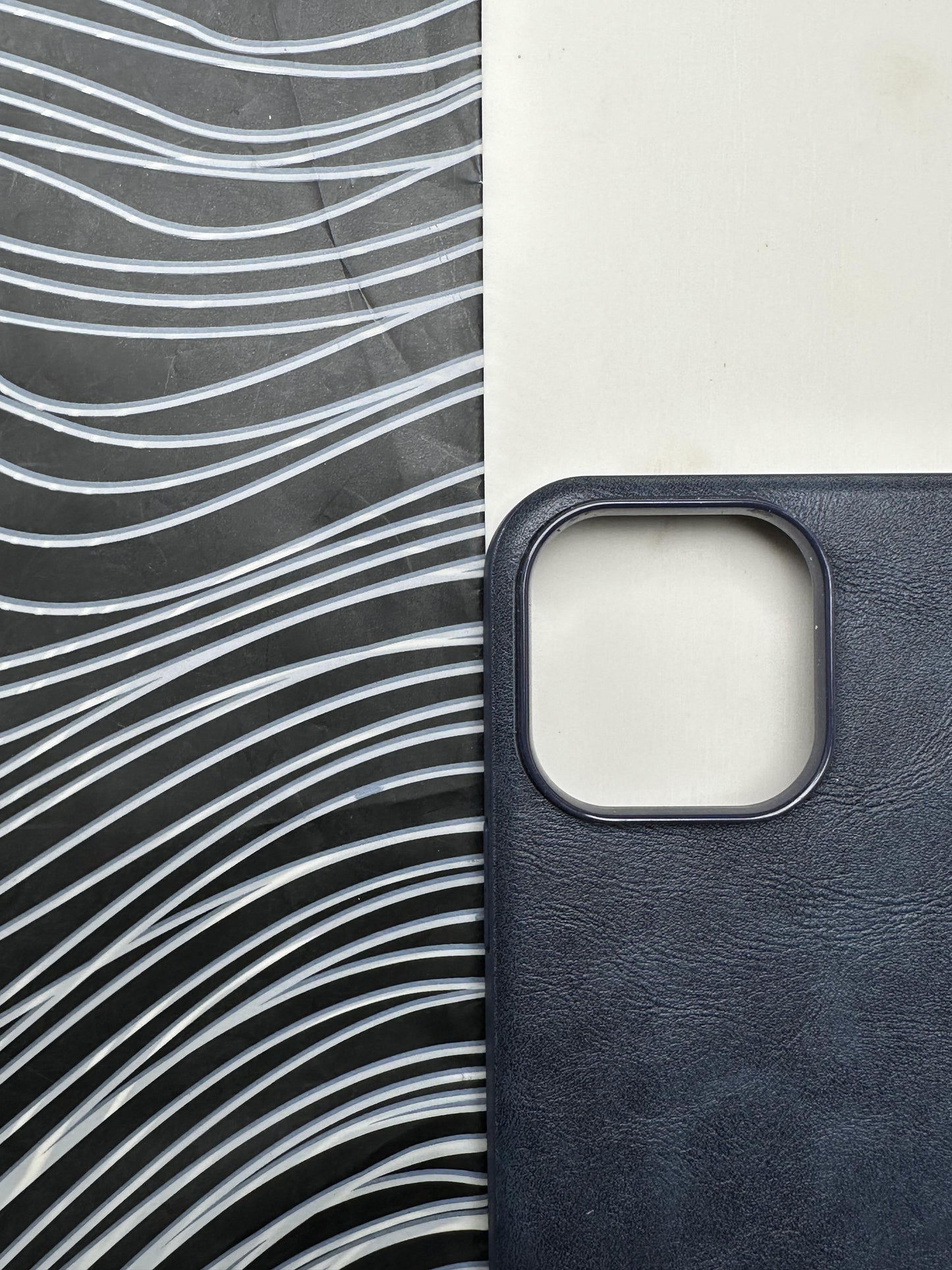 HDD Dark Blue Genuine Leather Case For iPhone