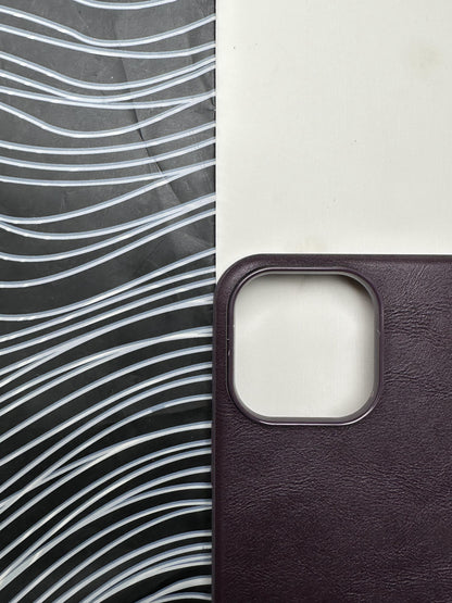 HDD Deep Purple Genuine Leather Case For iPhone