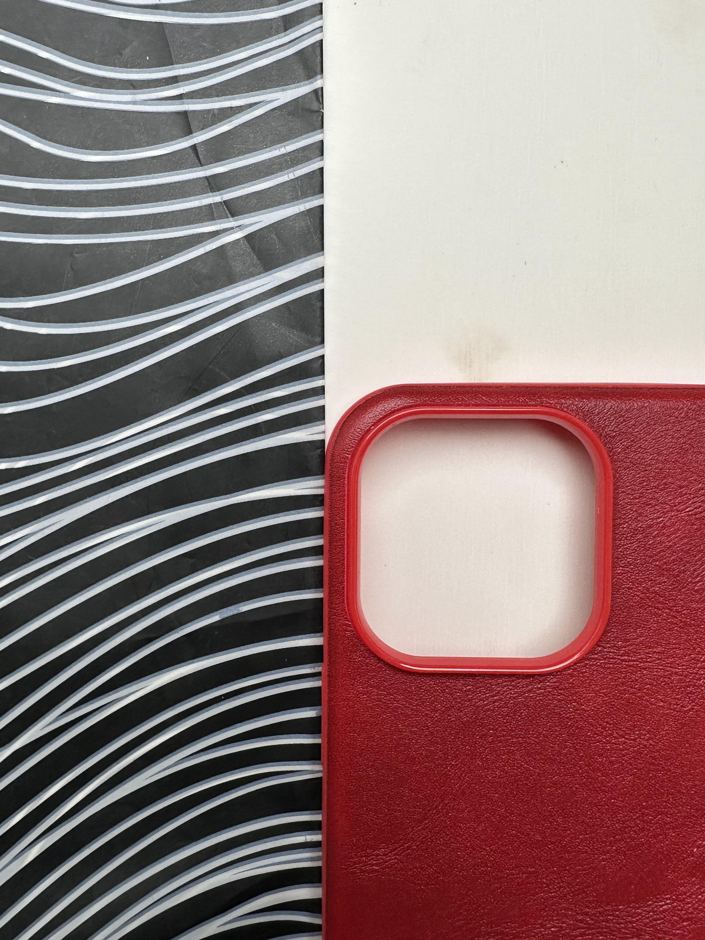 HDD Red Genuine Leather Case For iPhone