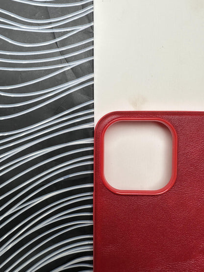 HDD Red Genuine Leather Case For iPhone