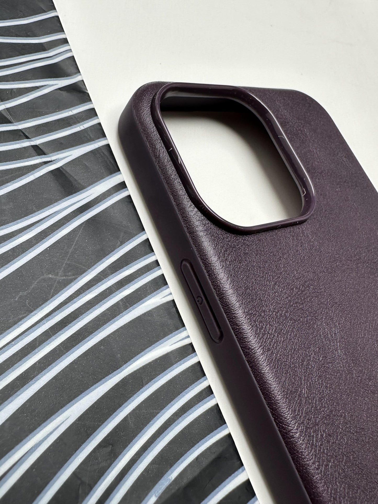 HDD Deep Purple Genuine Leather Case For iPhone