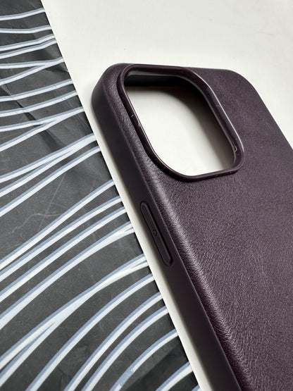 HDD Deep Purple Genuine Leather Case For iPhone