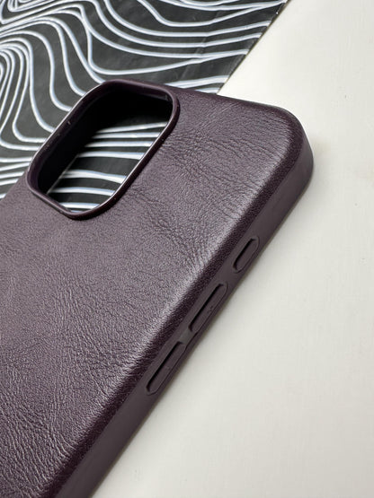 HDD Deep Purple Genuine Leather Case For iPhone